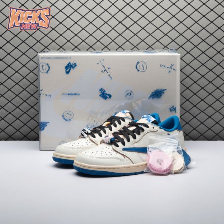 Jordan 1 Retro Low OG SP Fragment x Travis Scott Sail Military Blue DM7866-104 Unisex