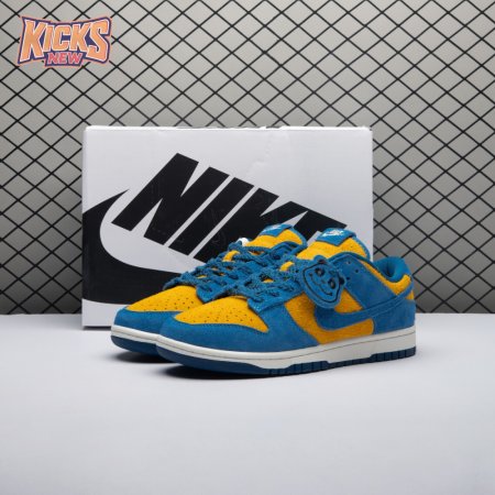 Nike Dunk Low SE Panda-Monium Court Blue Yellow Ochre Suede IH7648-700 Unisex